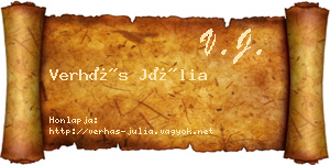 Verhás Júlia névjegykártya
